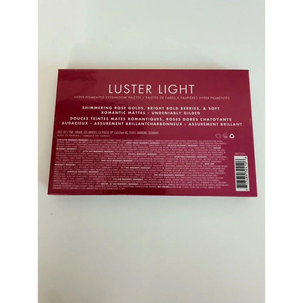 Milani Luster Light Eyeshadow Palette Unisex 0.32oz Berry Rose Gold NWT